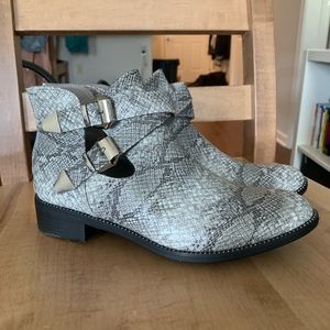 Nasty Gal snake skin ankle booties